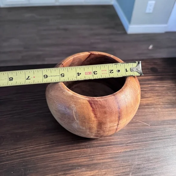Thick Solid Wooden Bowl/Planter - Picture 9 of 10